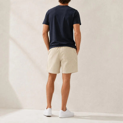 Men's Corduroy Shorts , Relaxed Fit Cotton Shorts, Drawstring Waist Summer Short